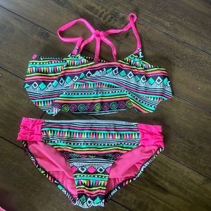 Justice Girl size 12 multicolored bikinis